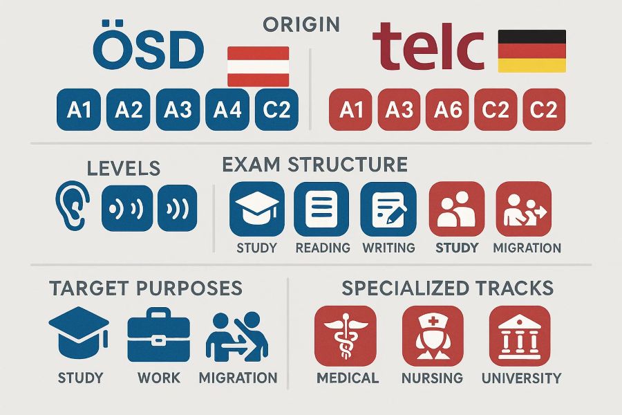 تفاوت ÖSD و TELC