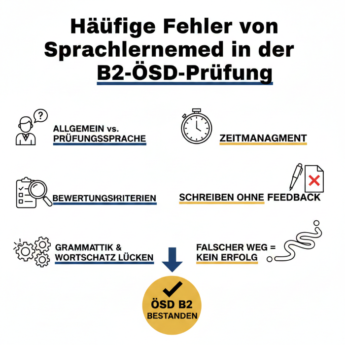 اشتباهات رایج زبان‌ آموزان در آزمون B2 ÖSD