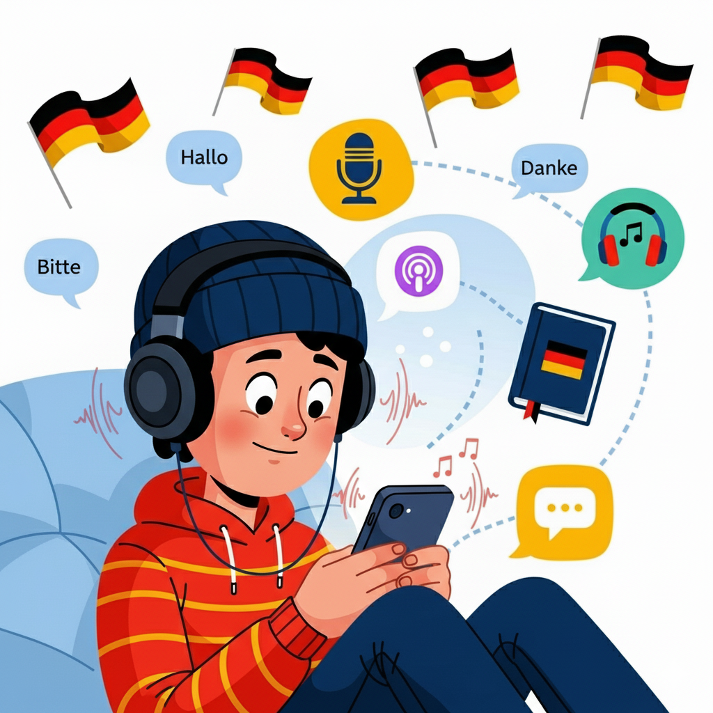 معرفی ۵ اپلیکیشن رایگان برای تقویت مهارت شنیداری آلمانی معرفی ۵ اپلیکیشن رایگان برای تقویت مهارت شنیداری آلمانی